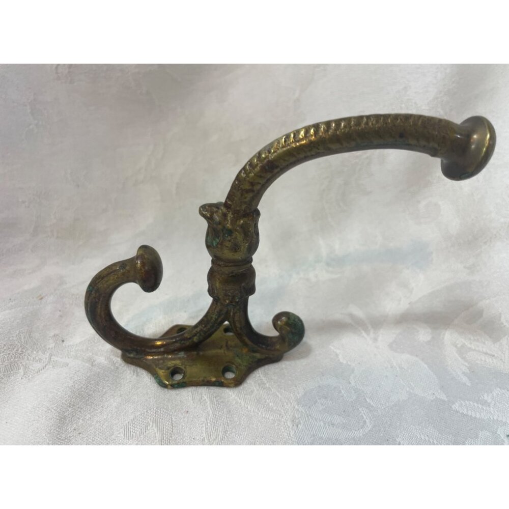 Antique Victorian Brass Double Coat Hook By Adams & Westlake Co. - Picture 3 of 5